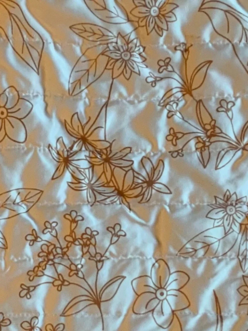 Full Floral Satin Quilt in Copper